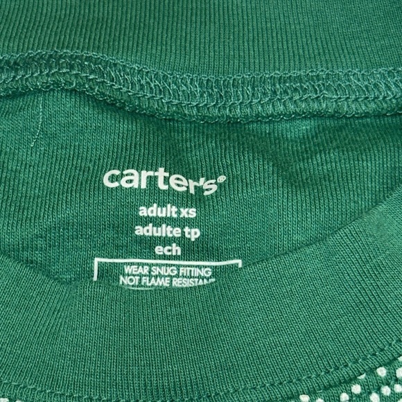 Carter’s Adult PJ Set St Patricks Day, 3 Leaf Clovers Shortsleeved Jogger Hem - Picture 7 of 8